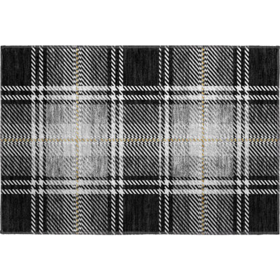Premium Machine Washable Prisco Black Rug