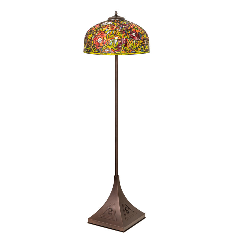 67" High Tiffany Poppy Floor Lamp