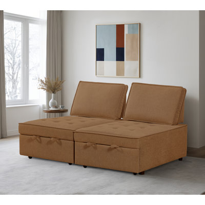 Onatas 67'' Wide Tufted Convertible Chair pull out sofa bed for living room