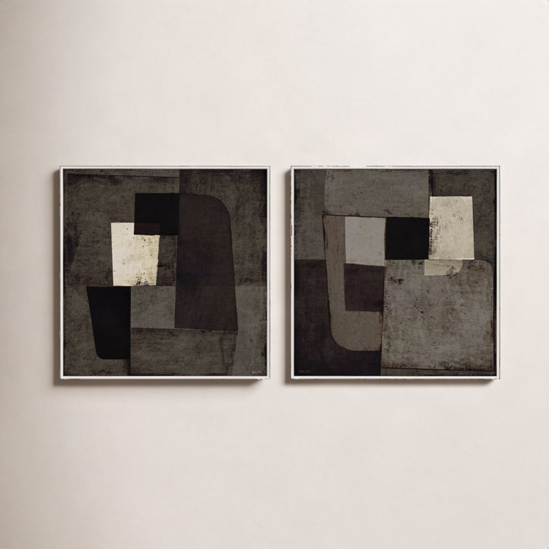 Night Shift 1 & 2, Set of 2 by Marco Marella for Studio M - Framed Wall Art, 36" H x 36" W, Canvas, White