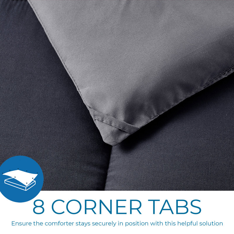 Twin Black and Gray Reversible Microfiber Duvet