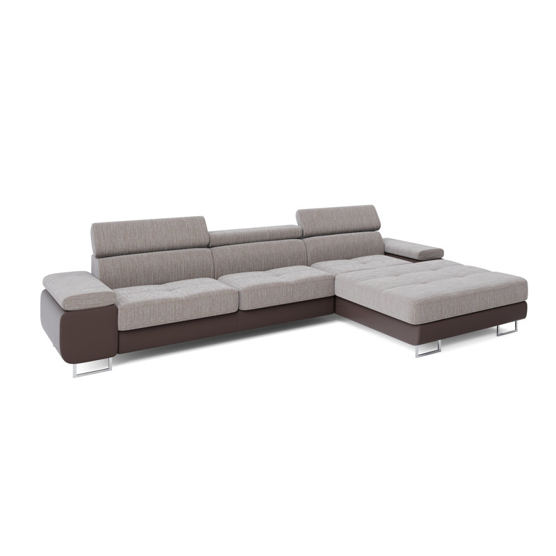 Calissa 3 Seater Corner Sofa , Beige/Brown - Kornet04/Dolaro33, Right -sided
