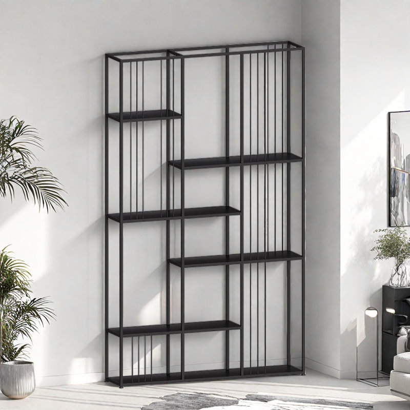 A versatile bookcase for home use, (6 Shelves) 78.7"H x 59"W x 9.8"D, White
