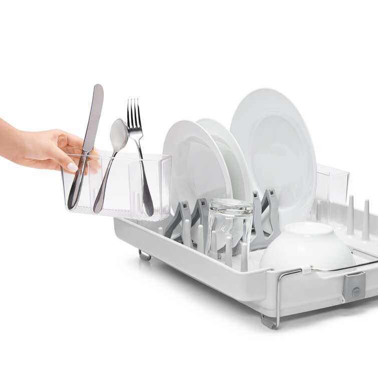  KitchenAid Full Size Dish Rack, Light Grey & OXO Good Grips  SimplyTear Paper Towel Holder - Stainless Steel: Home & Kitchen
