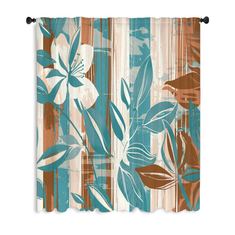Rideau transparent en polyester Hemanth, L 50 po x L 84 po