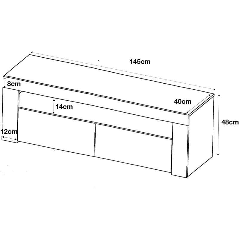 Milano Unfinished Entertainment Centre for TVs up to 65", White/Blue