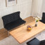 Banc en velours pour causeuse double pour la salle à manger, sièges de cuisine et de salle à manger, banc capitonné à 2 places avec boutons faits à la main, dossier à oreilles, pieds en acier inoxydable argenté brossé, style Mid-Century, paquet simple, noir-63701072-63701077