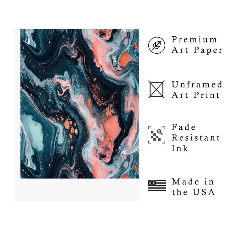 Abstract Geode Pattern I Modern Unframed Art Print, H 20 po x l 16 po