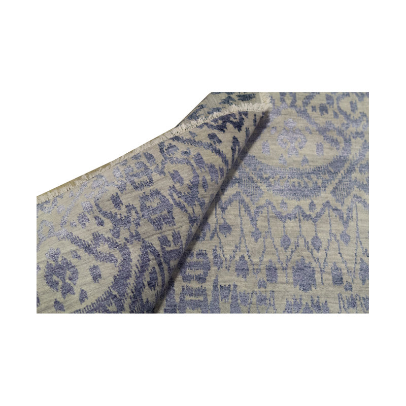 Hand Woven Wool Ikat Area Rug