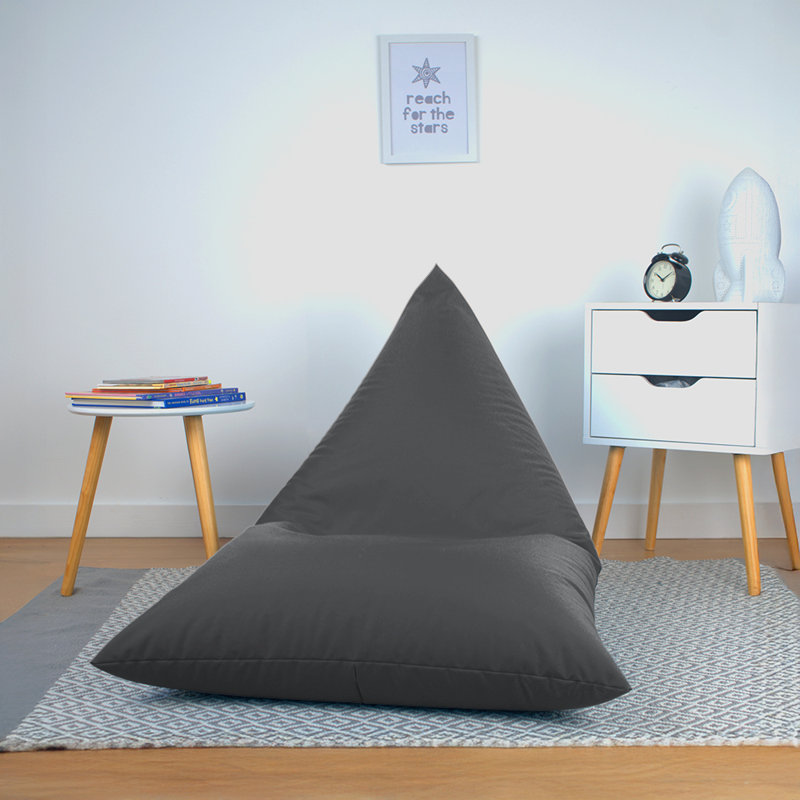 Polyester Outdoor Friendly Refillable Bean Bag Lounger, Grey
