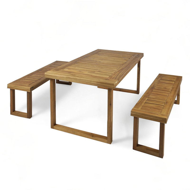 Ensemble repas d'extérieur en bois d'acacia