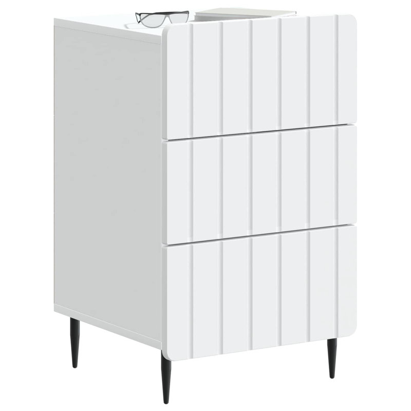 43cm W Engineered Wood Bedside Table