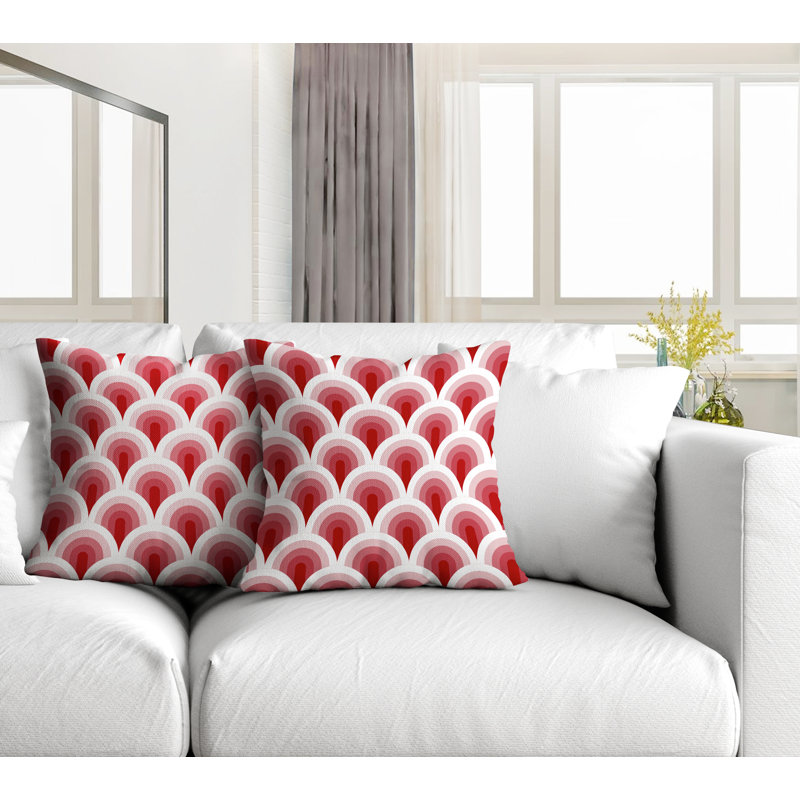  Coussin décoratif intérieur / extérieur, L 15 po x H 15 po, Rouge