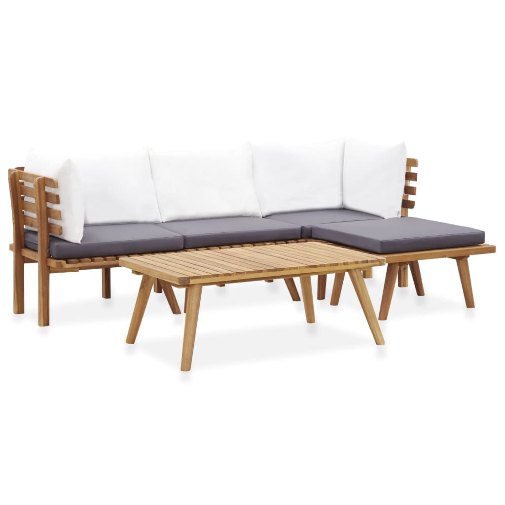 Corrigan Studio® 5 Piece Patio Lounge Set Solid Acacia Wood Wayfair Canada