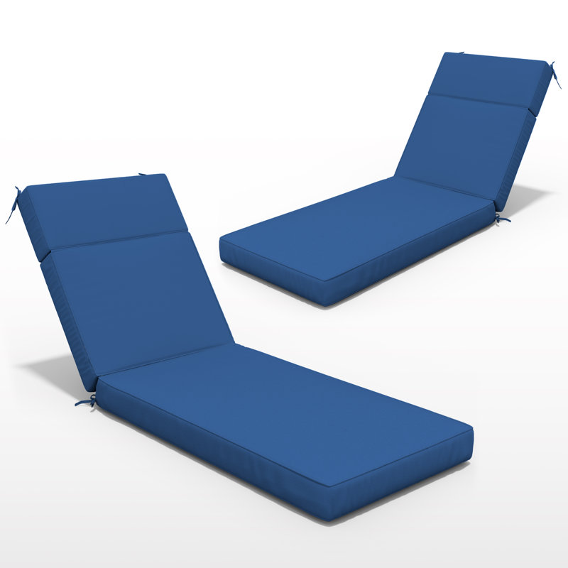 Outdoor 4'' Chaise Lounge Cushions Lounge Chair Cushions 26" W X 80" L, Blue