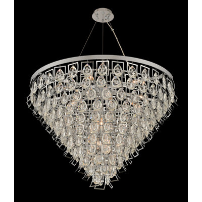 Carmella 15 LT Chrome/Clear Chandelier Allegri