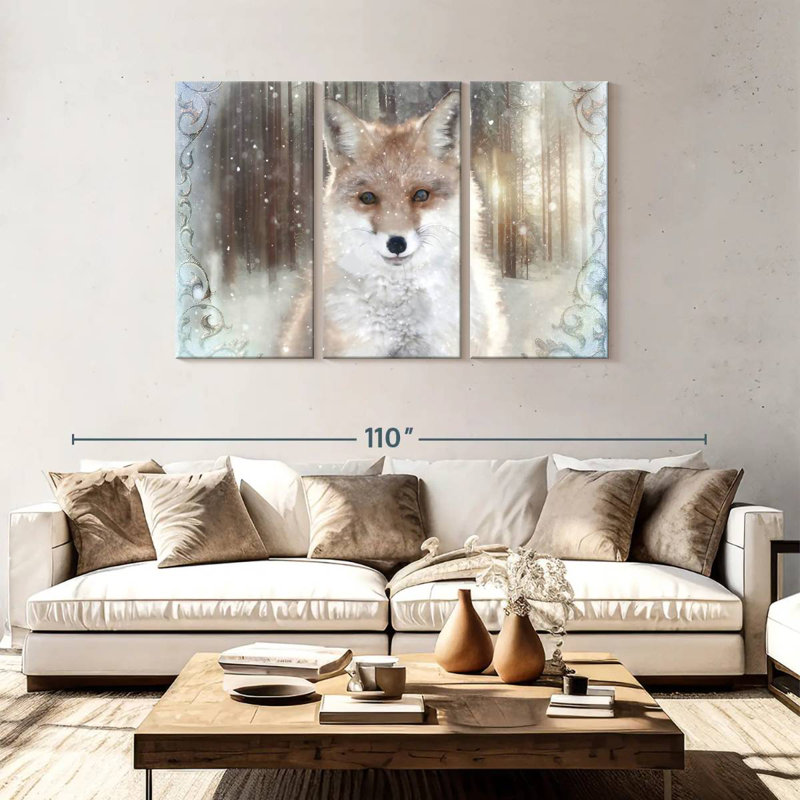 Enchanted Winter Fox, 48" H x 74" W