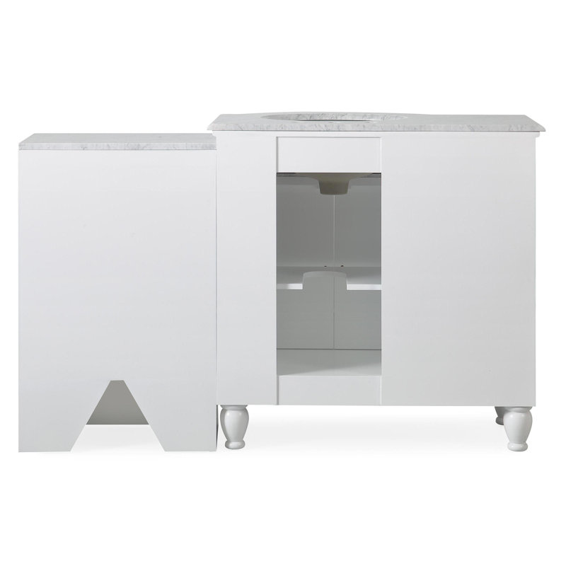 Comptoir de salle de bain blanc, 58" W