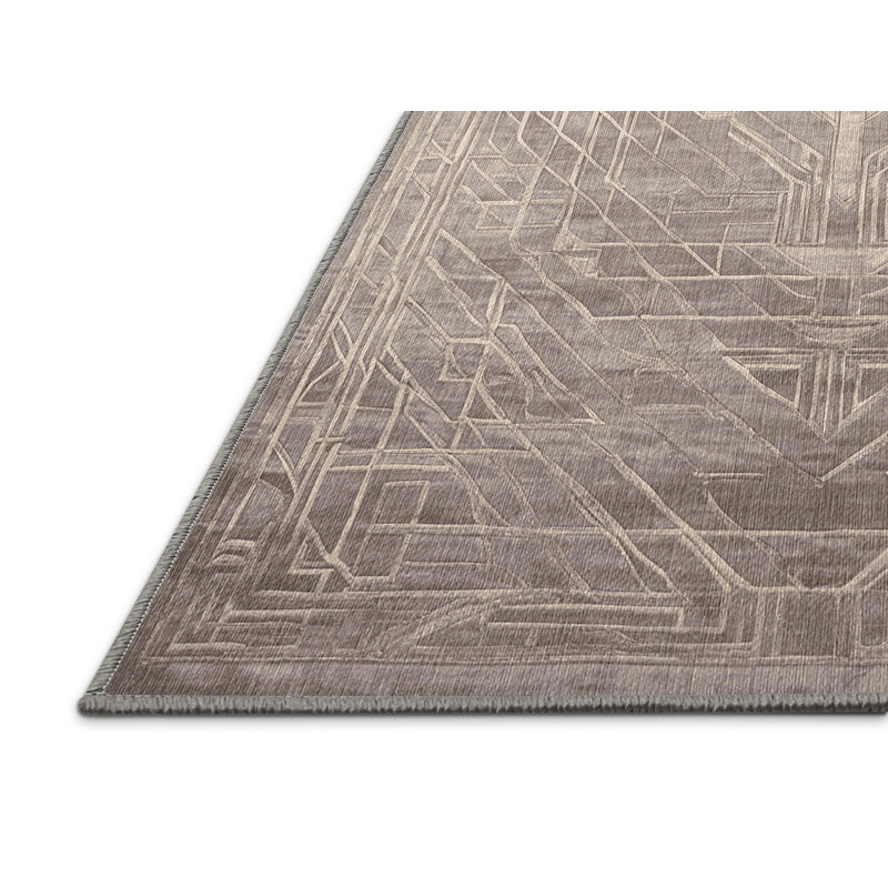 Machine Washable Gray Area Rug, Rectangle 2' x 3'