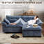 Canapé de 88,9 po de large avec repose-pieds, canapé modulaire Cloud, canapés modulaires pour le salon, revêtement capitonné en forme de nuage sans dossier, dossier capitonné et design moderne-1535532181