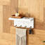 Porte-clés mural avec tablette et 4 crochets, organisateur décoratif compact pour clés, courrier et articles essentiels, décor de maison de campagne moderne-1195026281