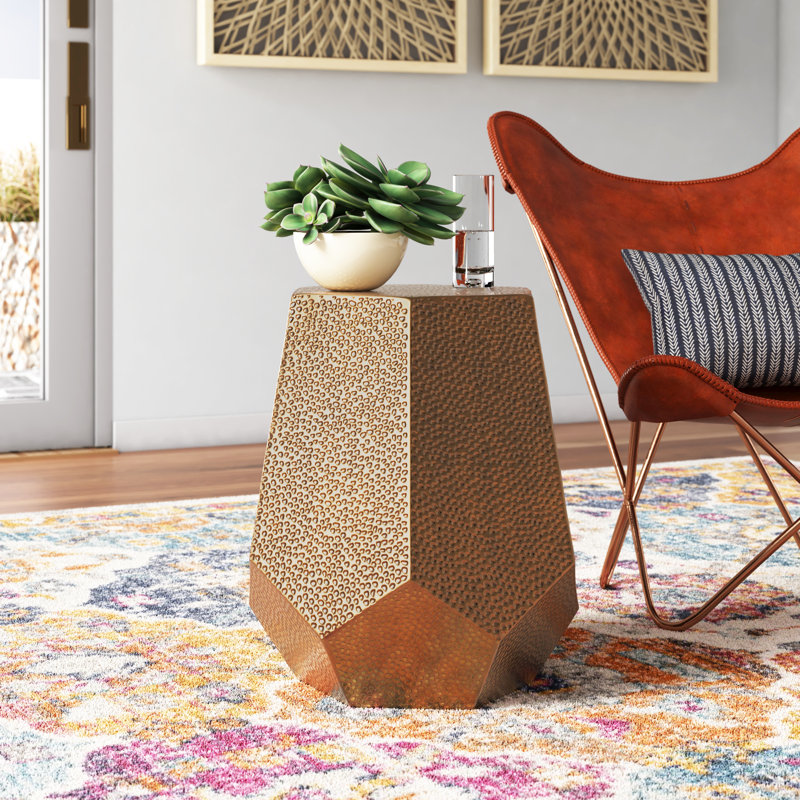 Kelston Mills Iron Top End Table, Bronze