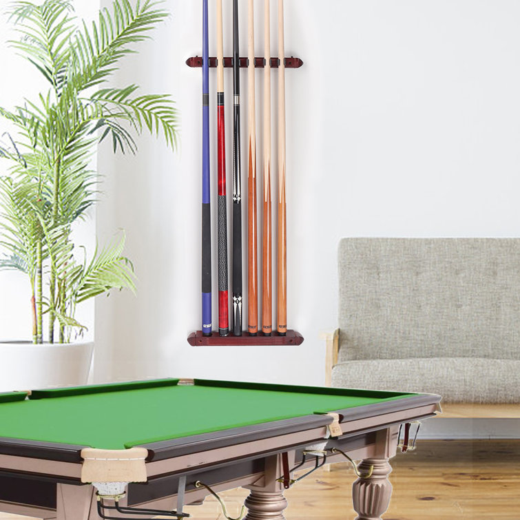 GSE Games & Sports Expert 2-Piece 6 Pool Cue Stick Wall Mounted Rack ...