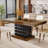 63'' Dining Table for 4-6, Modern Rectangular Dining Room Table with Geometric Relief
