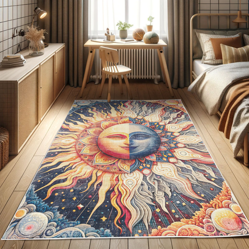 Machine Printed 177cm X 122cm Area Rug