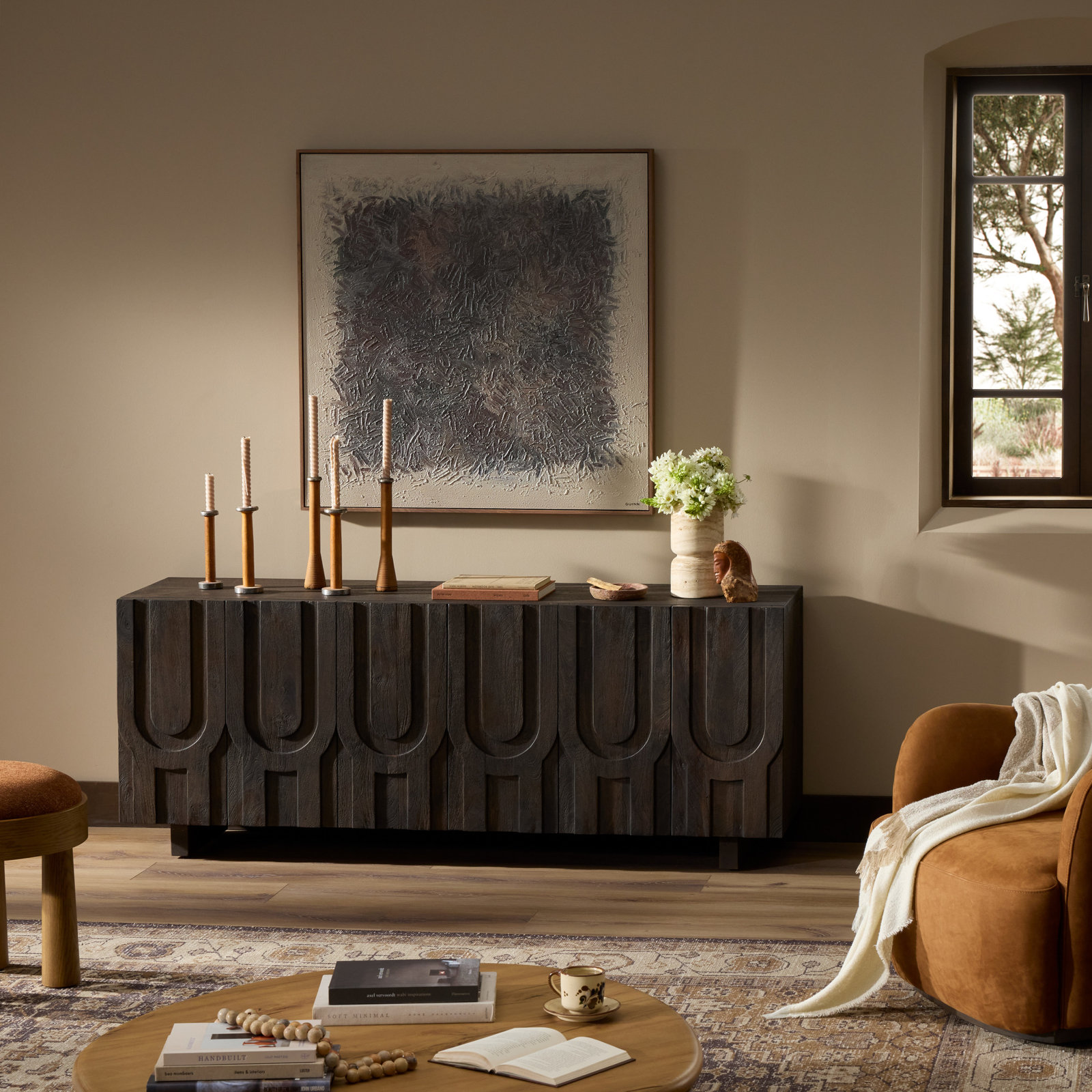 Soraya 72'' Media Console, Dark Mango