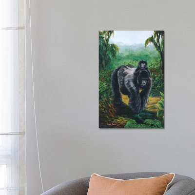 Gorrilla Back Ride by Laura Curtin - Wrapped Canvas Print