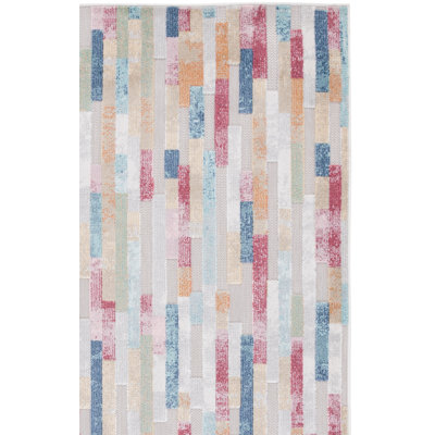 Tapis d'intérieur / extérieur à rayures Saram Performance