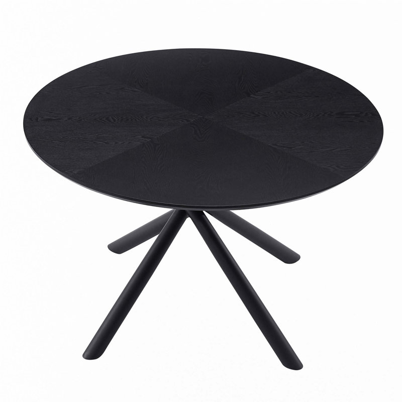 Round MDF Dining Table(Only Table), Black, 29.75"H x 47.25"L x 47.25"W