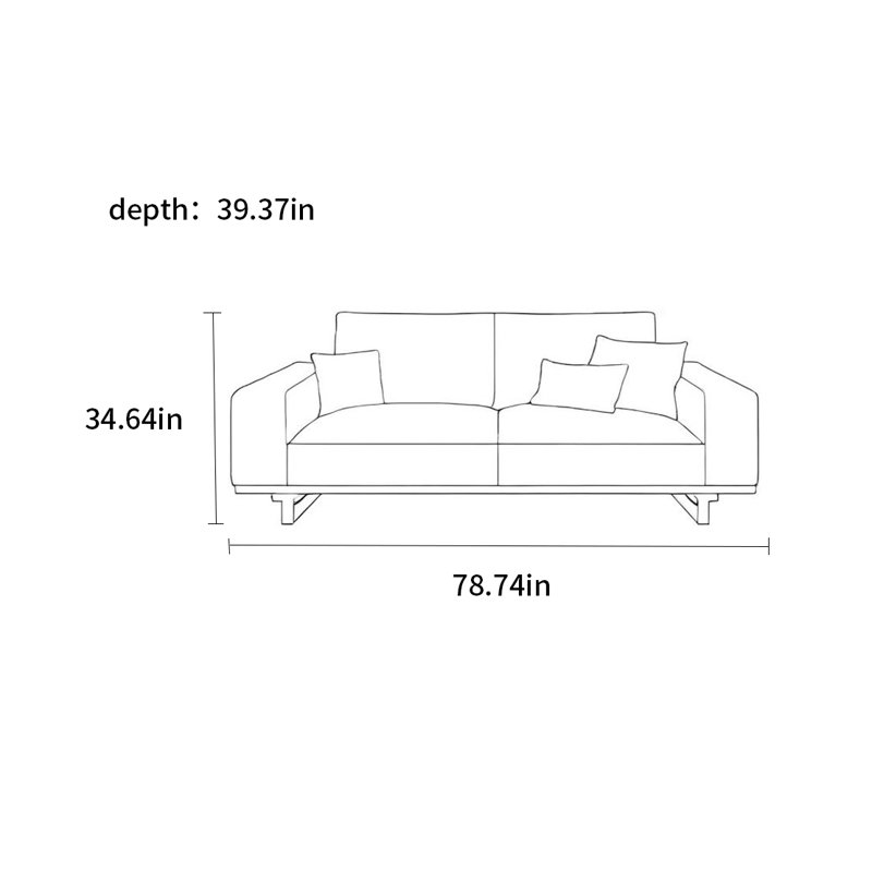 Medieval style tofu block wabi-sabi style sofa