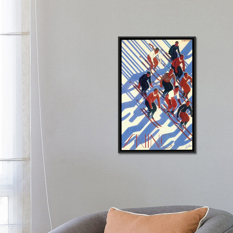 « ski viii », impression sur toile, H 26 po x l 18 po x P 1,5 po, Toile encadrée noire, Pas de tapis