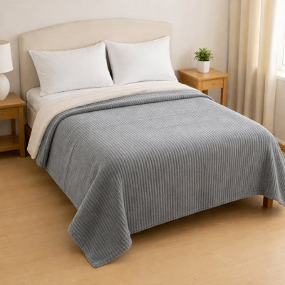 Silky Floral Plush Blanket, Korean Mink Style, Heavy 5lb Queen Blanket