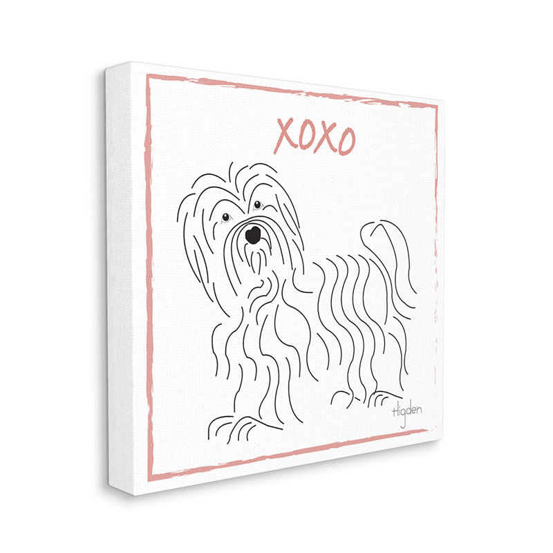 «Puppy Dog Minimal Linework Hugs Kisses Symbole» par Mark Higden, impression, H 17 po x l 17 po x P 1,5 po, Toile tendue