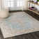 Mordecai Modern Tribal Medallion Light Blue/Ivory Rug
