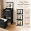 Ensemble coiffeuse de 51 cm avec table de chevet et miroir rabattable, noir-1277297111