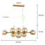 LED pendant light 8-light E27 glass design height-adjustable chandelier Lailah 105cm-986281898