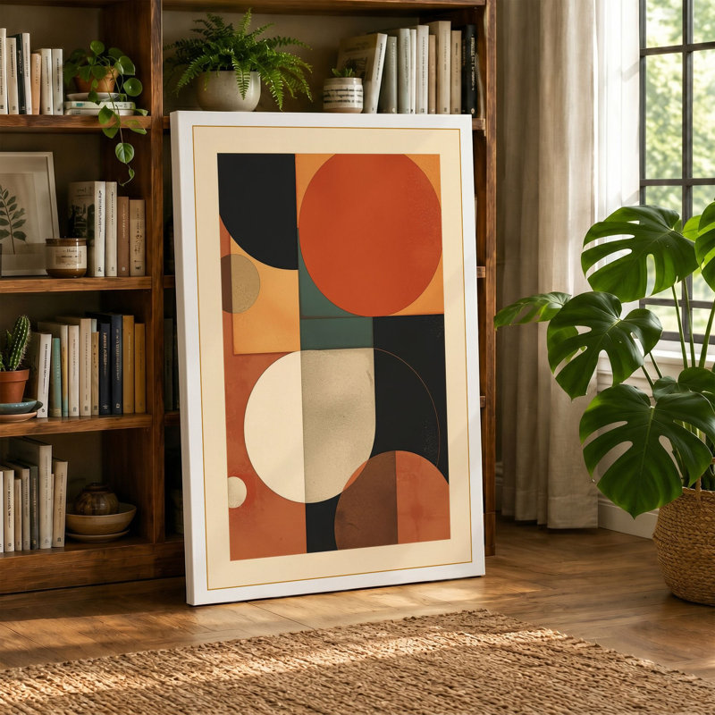 Balance Geometric - Wrapped Canvas, 24x16 - 61.0 x 40.6 cm, Ochre Border