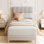 Structure de lit simple TG, lit plateforme tapissier avec tête de lit, sans sommier, sans bruit