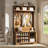 Hall Tree 39.4'' Wide With Bench, Shoe Storage And LED Light Strip
