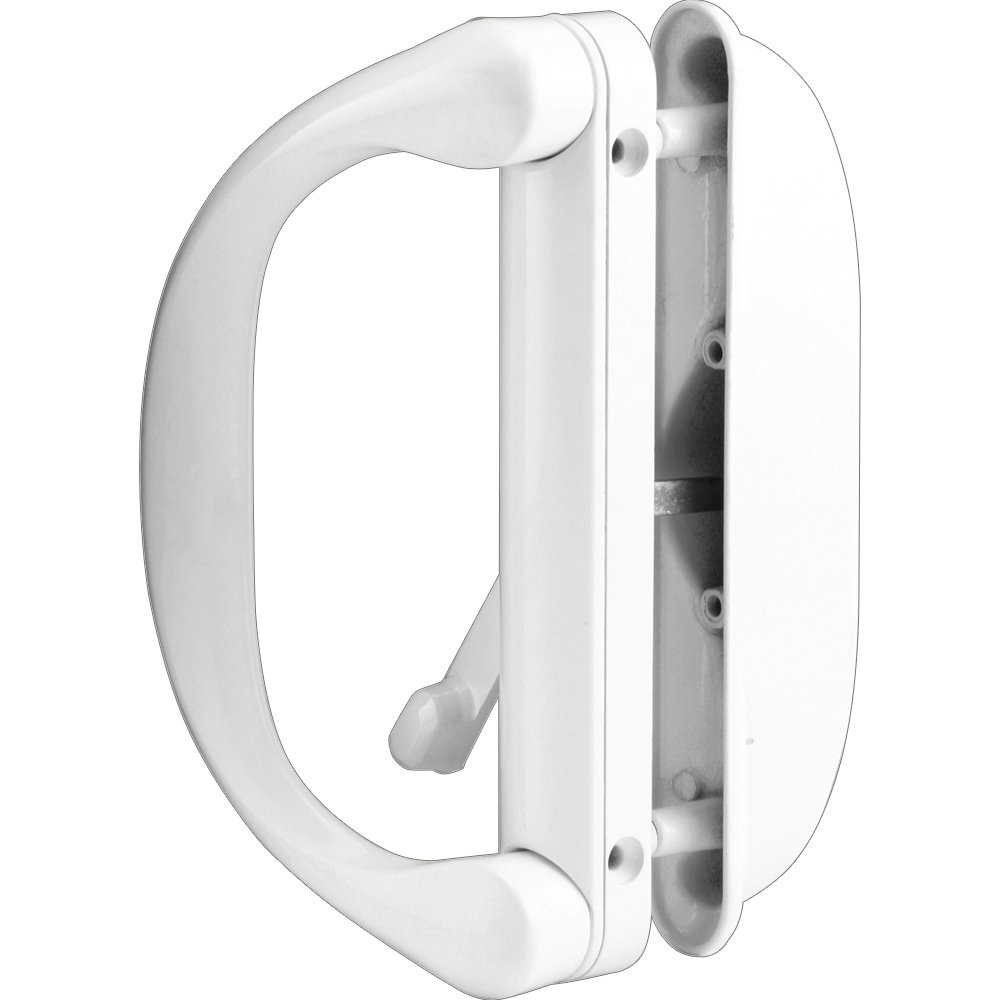 Poignée De Porte Coulissante Prime-Line A112 - Plastique Noir Avec Insert Chromé, Montage En Surface, Sans Main - Universelle Pour Moustiquaires