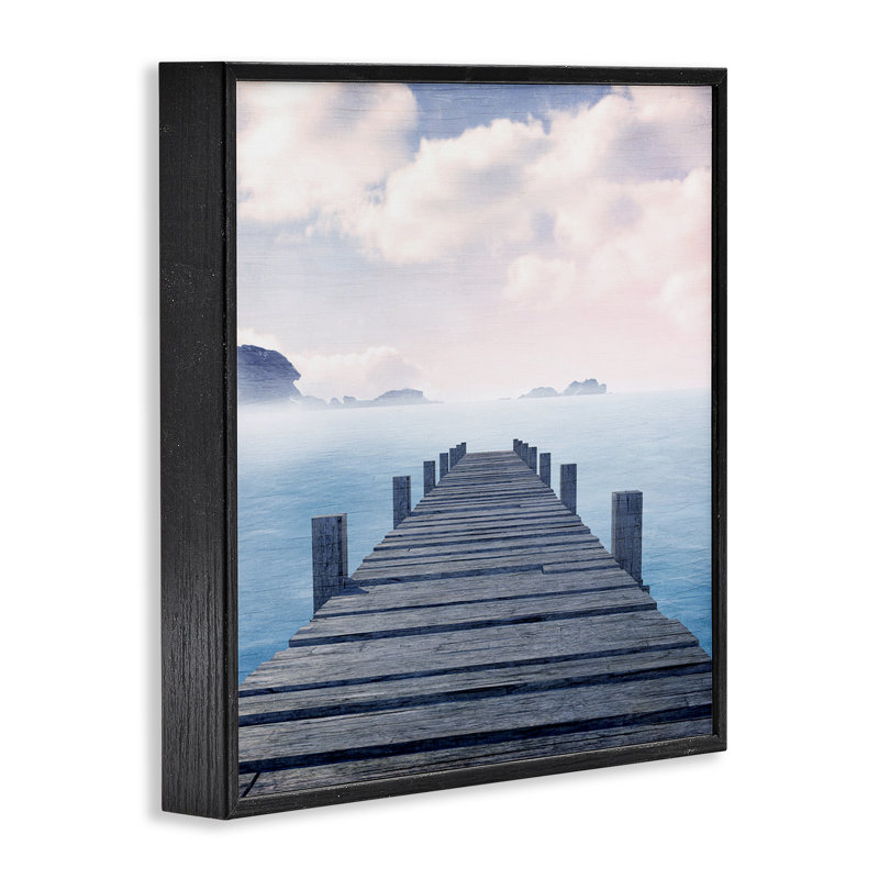 Nuage au-dessus de la mer, estampe numérique par Kim Allen, Giclée encadrée noir minuit, H 17 po x l 17 po