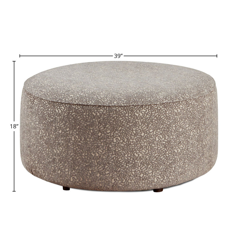 Repose-pieds rembourré Olinda, Mélange de polyester taupe