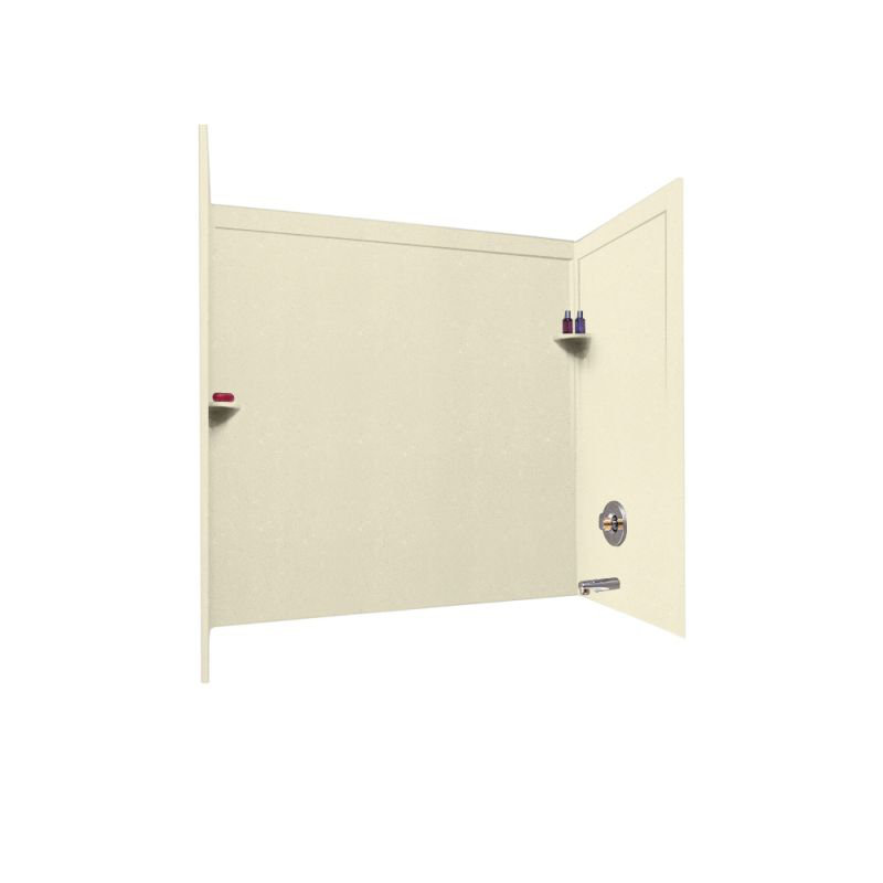 60'' W 32'' D 60'' H Alcove Solid Surface Wall, Bone