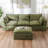 113"  L-Shape Compression Boneless Cloud Modular Sofa Couch-130168155