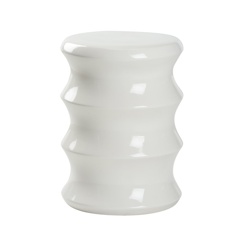 Tabouret de jardin en céramique Shelbourne, Blanc