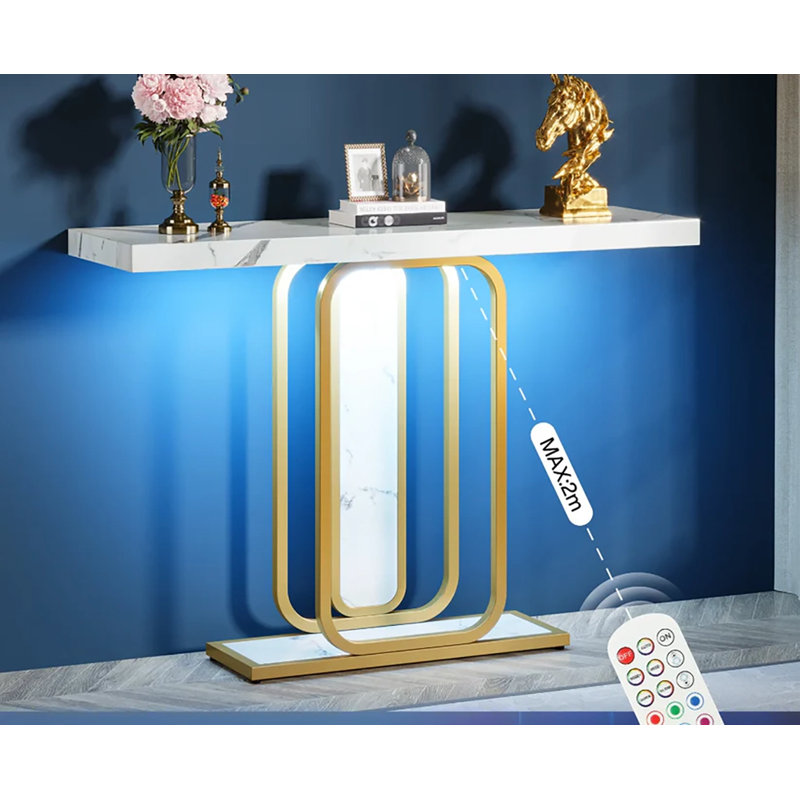 Tribesigns Modern Gold White Console Table
